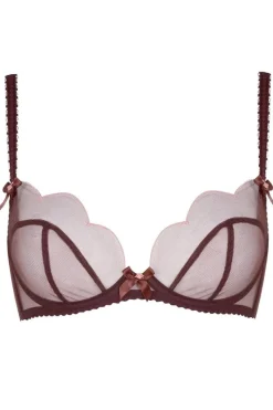 Sheer Lingerie | Plunge Bras>Agent Provocateur Lorna Plunge Bra in Chestnut