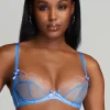 Sheer Lingerie | Plunge Bras>Agent Provocateur Lorna Plunge Bra, Size UK 34B Blue/Pink