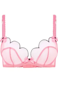 Plunge Bras | Underwired Bras>Agent Provocateur Lorna Plunge Bra, Size UK 32D BabyPink/Black