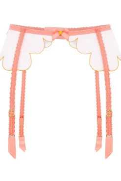 Sheer Lingerie | Suspender Belts>Agent Provocateur Lorna Suspender Coral/Orange