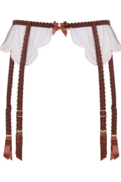 Sheer Lingerie | Suspender Belts>Agent Provocateur Lorna Suspender in Chestnut