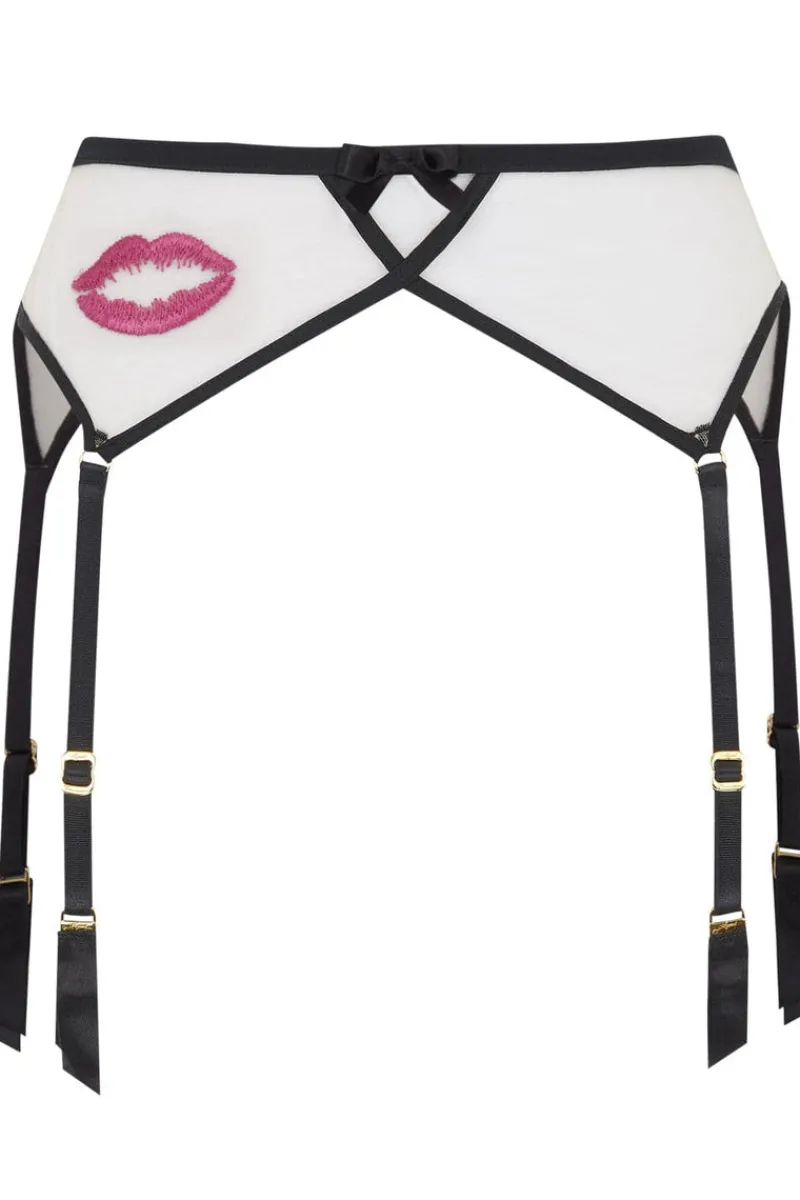 Suspender Belts | Suspender Belts>Agent Provocateur Lotie Suspender, Size 3 (UK 10) Black/Pink/Sand