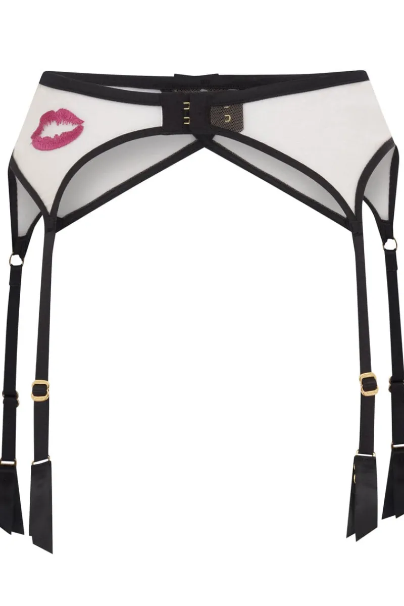 Suspender Belts | Suspender Belts>Agent Provocateur Lotie Suspender, Size 3 (UK 10) Black/Pink/Sand