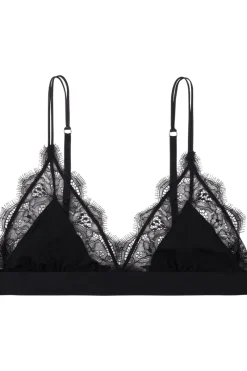 Wireless Bras | Triangle Bras>Love Stories Love Lace Triangle Bralette Black