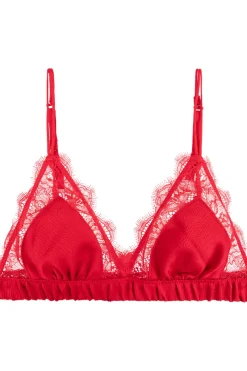 Red Lingerie | Wireless Bras>Love Stories Love Lace Triangle Bralette Red