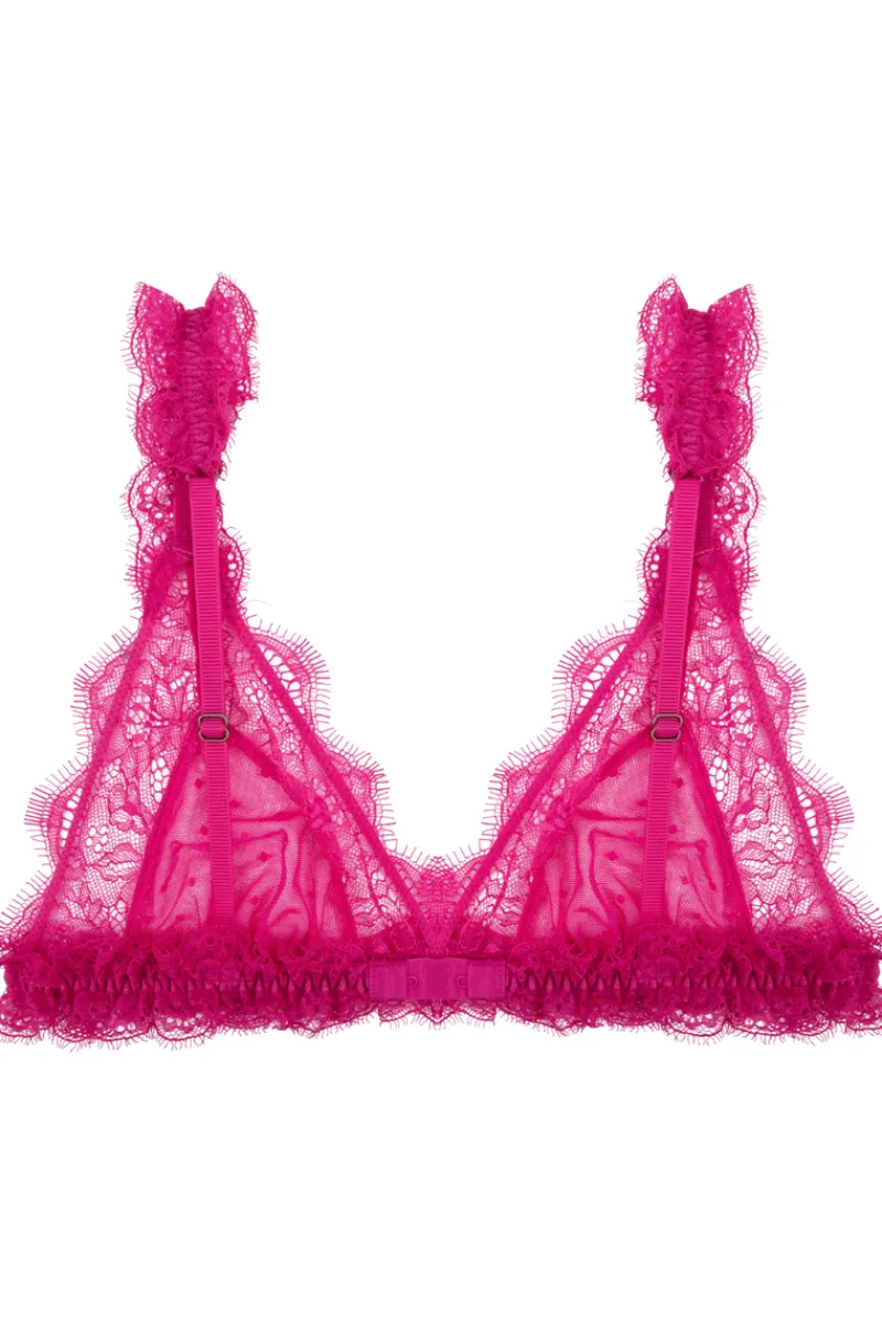 Wireless Bras | Triangle Bras>Love Stories Love Lace Unpadded Triangle Bralette Pink