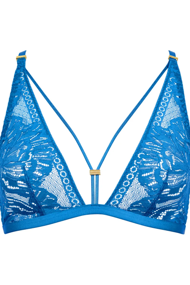 Sexy Lingerie | Luxury French Lingerie>Aubade Love Soul Lace Bralette in Blue Azure