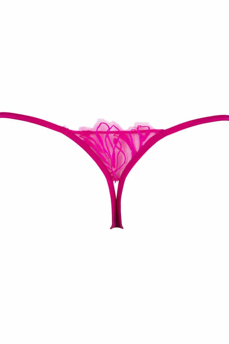 £30 And Under | Thongs & G-strings>Jolidon Love Supreme Mini Thong in Fuchsia, Size XL (UK 14)