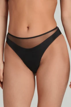 Sheer Lingerie | Briefs>Agent Provocateur Lucky High Leg Brief Black