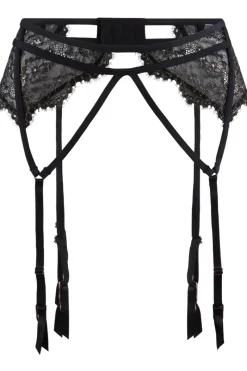 £30 And Under | Suspender Belts>Lingadore Lurex Lace Suspender Black/Gold