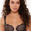 Balconette Bras & Demi Bras | Underwired Bras>Lingadore Lurex Lace Wire Bra Black/Gold
