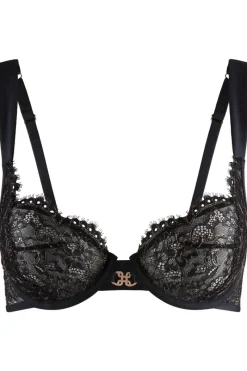 Balconette Bras & Demi Bras | Underwired Bras>Lingadore Lurex Lace Wire Bra Black/Gold