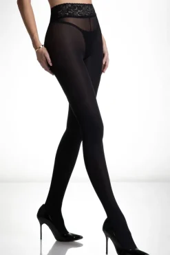 Black Tights | £30 And Under>Amour Luxe Lace Tights 50 Denier Black