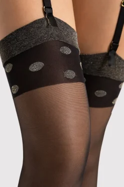 Sheer Stockings | Black Stockings>FiORE Luxe Stockings 15 Denier Black/Lurex