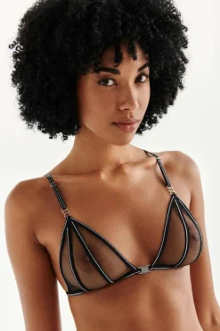 Sexy Lingerie | Sheer Lingerie>Bracli Manhattan Crossed Bra Black