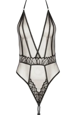 Pearl Thong Bodysuits | Sexy Lingerie>Bracli Manhattan Daisy Bodysuit Black