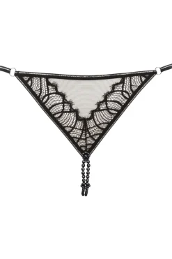 Sexy Lingerie | Sheer Lingerie>Bracli Manhattan Daisy G-String Black