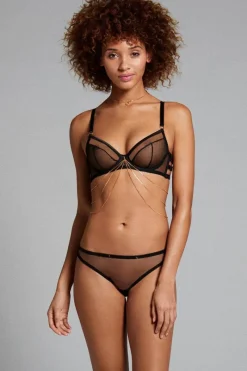 £30 And Under | Sheer Lingerie>Edge o' Beyond Marinette Thong in Black