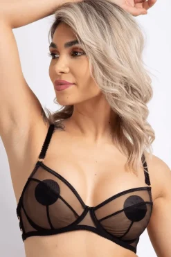 Sheer Lingerie>Edge o' Beyond Marinette Underwired Bra in Black