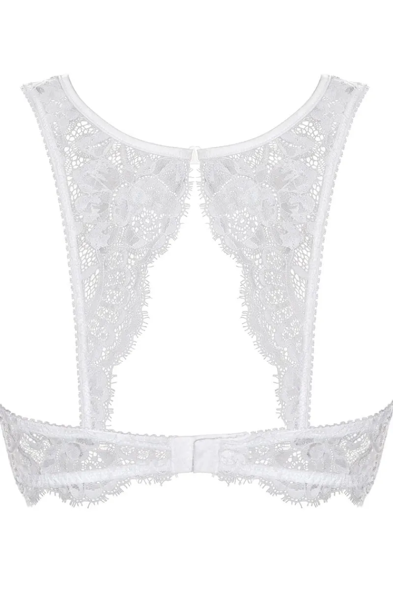 Bridal & Honeymoon Lingerie | Halterneck Bras>Prelude Marlene Fantasy Bra with Swarovski Crystals in White, Size UK 32C