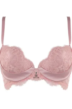 Push Up Bras | Plunge Bras>Prelude Marlene Push Up Bra with Swarovski Crystals in Pink, Size UK 36DD