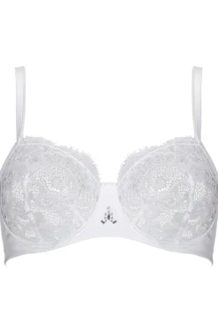 Bridal & Honeymoon Lingerie | Balconette Bras & Demi Bras>Prelude Marlene Underwired Bra with Swarovski Crystals in White