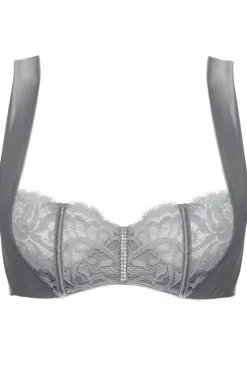£30 And Under | Balconette Bras & Demi Bras>Prelude Marlene Underwired Bra with Swarovski Crystals in Grey