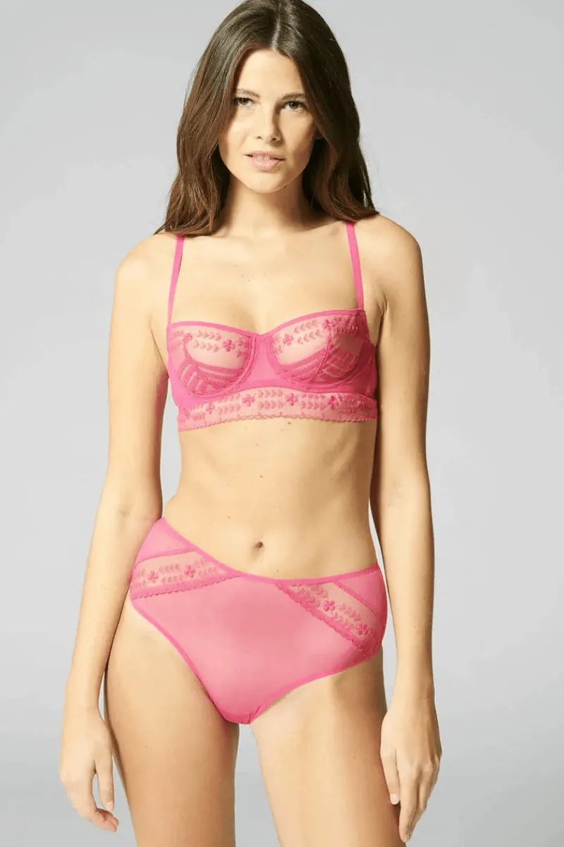 £30 And Under | Luxury French Lingerie>Simone Pérèle Marthe High Waist Brief, Size 1 (UK 8-10) Pink