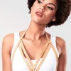 Pleasure | Harnesses>Bijoux Indiscrets Maze Vegan Leather Halter Bra Harness Light Brown