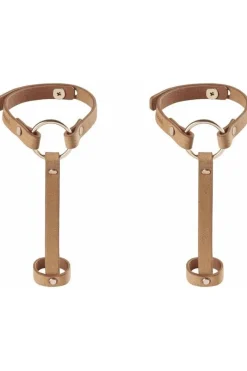 Pleasure | £30 And Under>Bijoux Indiscrets Maze Vegan Leather Hand Bracelet Harnesses Light Brown