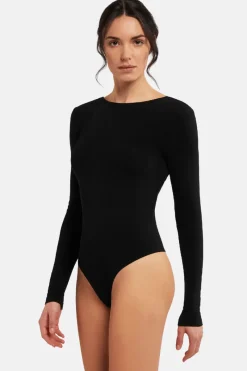 Bodysuits & Playsuits>Wolford Memphis Long Sleeve Thong Body Black