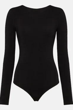 Bodysuits & Playsuits>Wolford Memphis Long Sleeve Thong Body Black