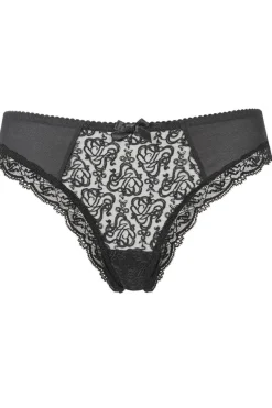 Sheer Lingerie | Thongs & G-strings>Agent Provocateur Mercy Lace Thong, Size 4 (UK 12) Black
