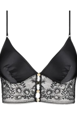 Silk Nightwear | Pyjama Tops>Aubade Midnight Whisper Silk Bralette Black