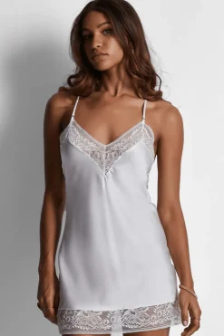 Silk Nightwear | Nighties, Babydolls & Chemises>Aubade Midnight Whisper Silk Nightie Opale