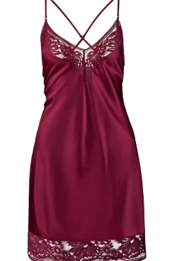 Silk Nightwear | Nighties, Babydolls & Chemises>Aubade Midnight Whisper Silk Nightie Crimson Red