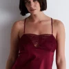 Silk Nightwear | Pyjama Tops>Aubade Midnight Whisper Silk Top Crimson Red