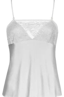 Silk Nightwear | Pyjama Tops>Aubade Midnight Whisper Silk Top in Cosmos Silver