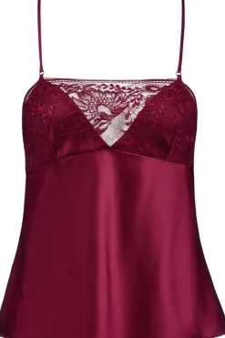 Silk Nightwear | Pyjama Tops>Aubade Midnight Whisper Silk Top Crimson Red