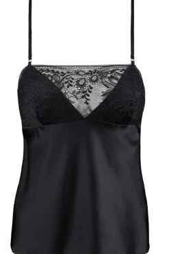 Silk Nightwear | Pyjama Tops>Aubade Midnight Whisper Silk Top Black
