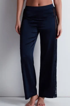 Silk Nightwear | Pyjama Pants & Shorts>Aubade Midnight Whisper Silk Trousers Evening Blue