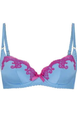 Plunge Bras | Underwired Bras>Agent Provocateur Molly Plunge Bra, Size UK 36E Blue/Pink