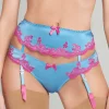 Suspender Belts | Suspender Belts>Agent Provocateur Molly Suspender, Size 2 (UK 8) Blue/Pink