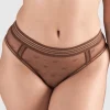 £30 And Under | Briefs>Nudea Monogram Mesh Brazilian Espresso