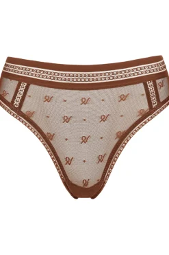 £30 And Under | Briefs>Nudea Monogram Mesh Brazilian Espresso