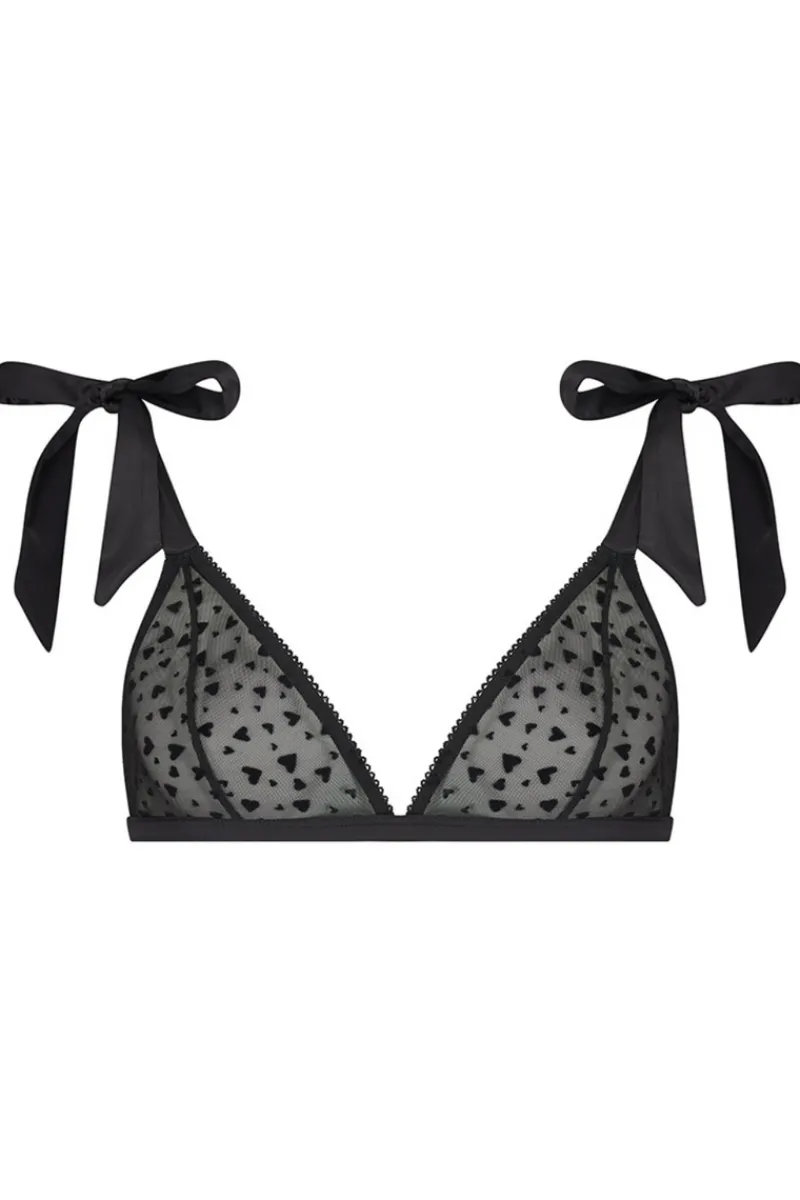 £30 And Under>Coco de Mer Muse - Audrey Triangle Bra, S (UK 8-10) Black