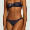 Underwired Bras>Coco de Mer Muse - Beatrice Lace Half Cup Bra Navy