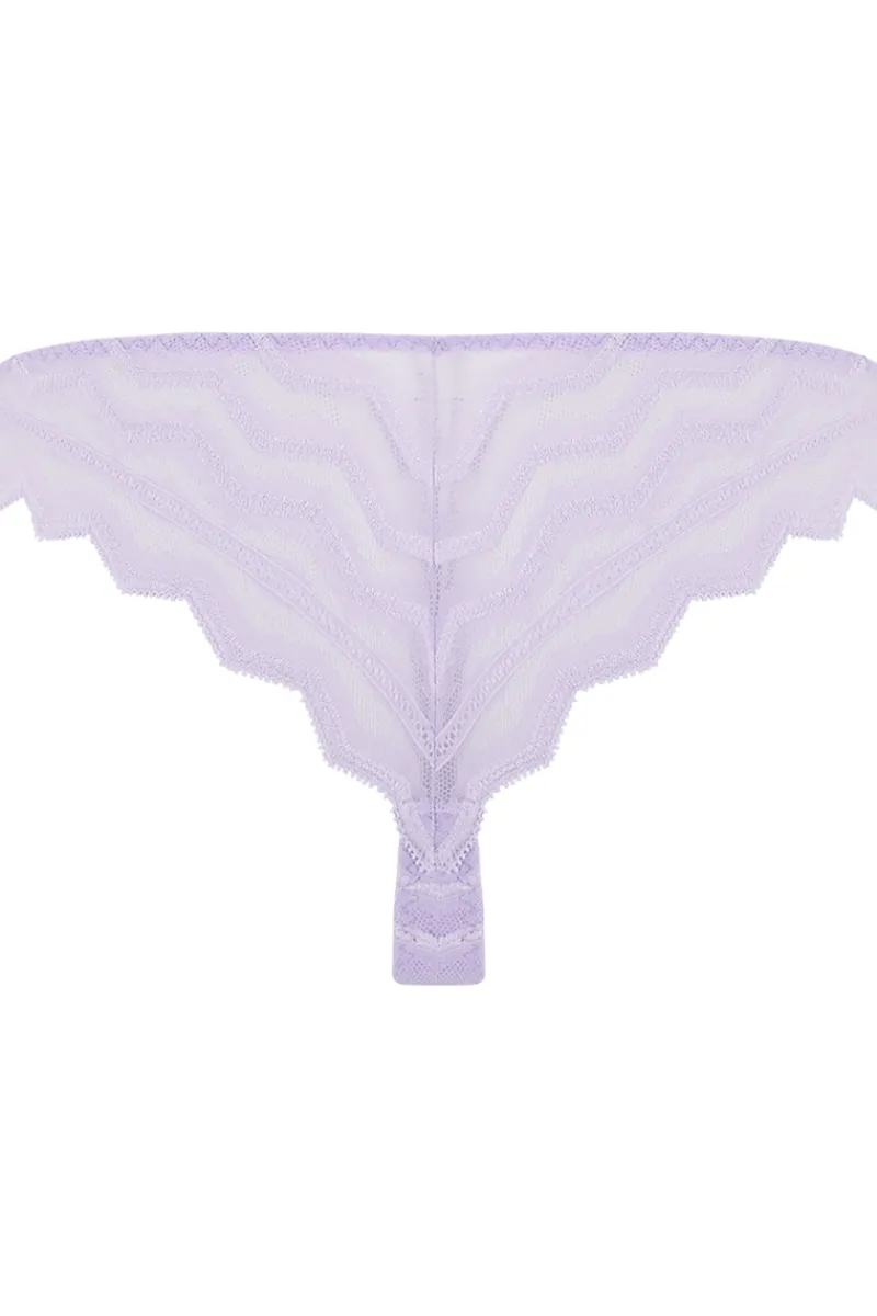 £30 And Under | Briefs>Coco de Mer Muse - Margot Brazilian Knicker, Size L (UK 12-14) Lavender