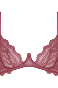 Sheer Lingerie | Plunge Bras>Coco de Mer Muse - Margot Plunge Bra DeepRose