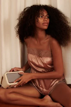 Bodysuits & Playsuits>Coco de Mer Muse - Talia Teddy, Size L/XL (UK 12-16) WarmTaupe